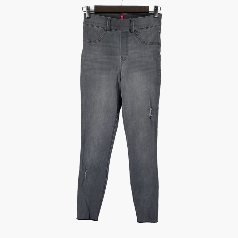 SPANX Distressed Denim Leggings in Vintage Grey
